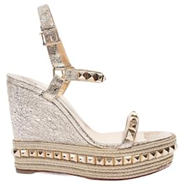 Christian Louboutin-Christian Louboutin Foil Leather Studded Gold Leather EU 40 Uk 7-Golden