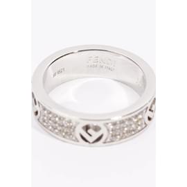 Fendi-Fendi F Is Fendi Ring Silver Base Metal Medium-Silvery
