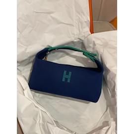 Hermès-HERMES  Clutch bags T.  cotton-Blue