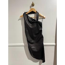 Saint Laurent-SAINT LAURENT  Dresses T.fr 36 leather-Black
