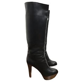 SERGIO ROSSI Boots T.EU 37.5 Leather Black