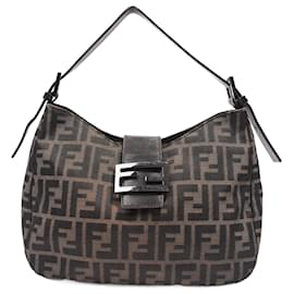 Fendi-Fendi Zucca Croissant Bag Brown Canvas-Brown