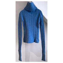 Jacquemus-Turtle neck jumper with very long sleeves-Blue