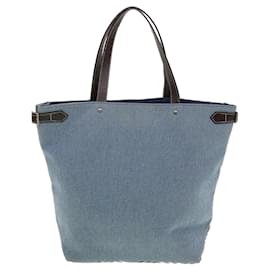 Burberry-BURBERRY Nova Check Blue Label Tote Bag Canvas Light Blue Pink black Auth bs4892-Blue