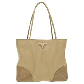 Prada-PRADA Tote Bag Nylon Beige Auth yk6796b-Brown