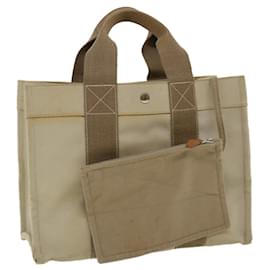 Hermès-HERMES Bora Bora PM Tote Bag Canvas Beige Auth ki2630-Marron