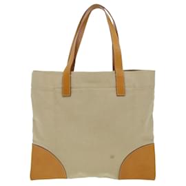 Prada-PRADA Tote Bag Canvas Beige Auth am4330-Brown