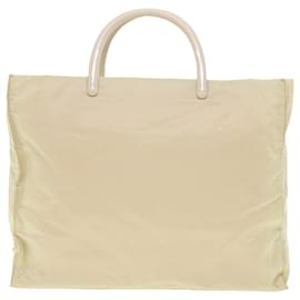 Prada-PRADA Hand Bag Nylon Beige Auth hk668-Brown