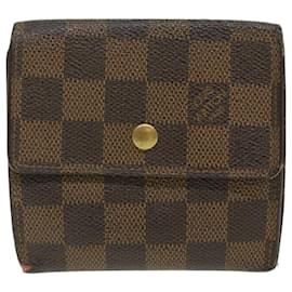 Louis Vuitton-LOUIS VUITTON Damier Ebene Damier Graphite Wallet 3set LV Auth 36165-Brown