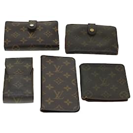 Louis Vuitton-LOUIS VUITTON Monogram Cigarette/iPhone Case Wallet 5set LV Auth 43511-Brown