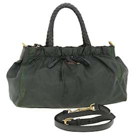 Prada-Prada Hand Bag Nylon 2way Gray Auth bs4967-Grey