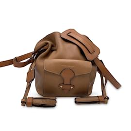 Burberry-Beige Leather Belgrove Bucket Shoulder Bag-Beige