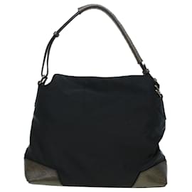 Burberry-BURBERRY Shoulder Bag Nylon Black Auth bs5992-Black