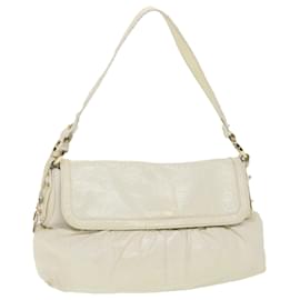 Fendi-FENDI Shoulder Bag Leather White Auth rd4343-White