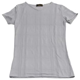 Fendi-FENDI Zucca Short-sleeved T-shirt Light Blue Auth yk2674-Grey
