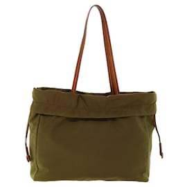 Prada-PRADA Tote Bag Nylon Khaki Auth bs6349-Green