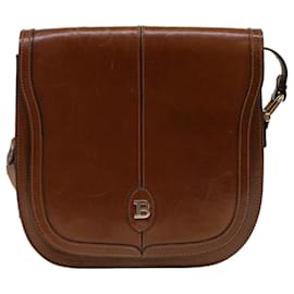 Bally-BALLY Shoulder Bag Leather 2Set Black Brown Auth bs5758-Black