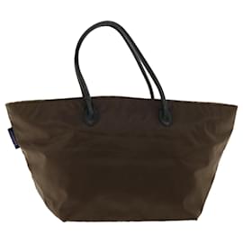 Burberry-Burberrys Nova Check Hand Bag Nylon Brown Auth ny237-Brown