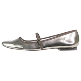 Autre Marque-Silver metallic ballet flats - size EU 40-Silvery