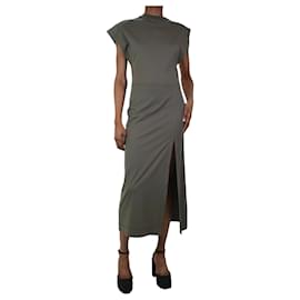 JW Anderson-Khaki sleeveless asymmetric dress - size UK 6-Green