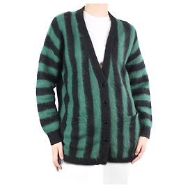 Bella Freud Grün-schwarz gestreifte Strickjacke – Größe XS Grün