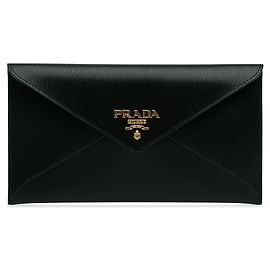 Cartera tipo sobre negra Vitello Move de Prada Negro