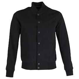 Theory Snap-Button Bomber Jacket in Black Polyester Black