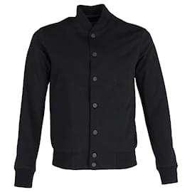 Theory-Theory Snap-Button Bomber Jacket in Black Polyester-Black