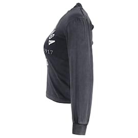Balenciaga-Balenciaga Sweat-shirt Varsity Logo Imprimé en Coton Gris-Gris