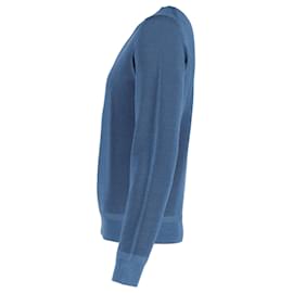 Tom Ford-Tom Ford Crewneck Sweater in Blue Cotton-Blue