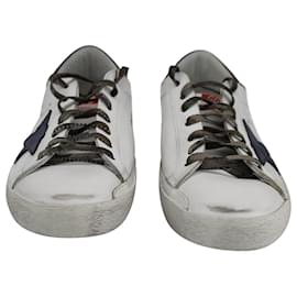 Golden Goose-Golden Goose Super-Star Sneakers in White Cowhide Leather-White