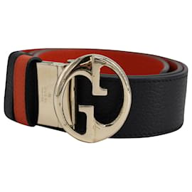 Gucci-Gucci Reversible Belt in Black/red leather-Other