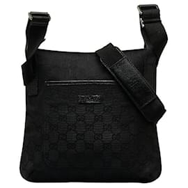 Gucci-GG Canvas Crossbody Bag 122793-Black