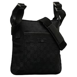 Gucci-GG Canvas Crossbody Bag 122793-Black
