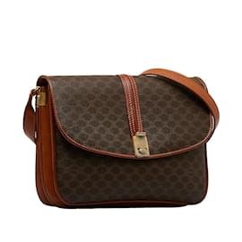 Céline-Macadam Canvas Crossbody Bag-Brown