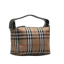 Burberry-House Check Canvas Vanity Pouch-Brown