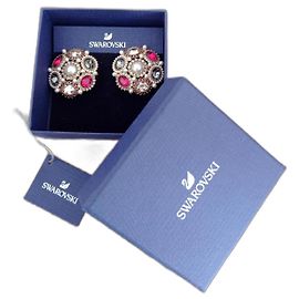Pendientes Millennium con baño de oro de Swarovski Multicolor Dorado