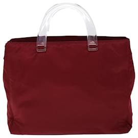 Prada-PRADA Handtasche Nylon Rot Auth 53695-Rot