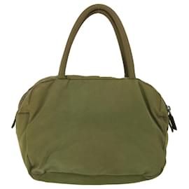 Prada-PRADA Hand Bag Nylon Khaki Auth 53706-Khaki
