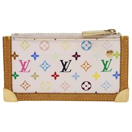 Louis Vuitton-LOUIS VUITTON Monogram Multicolor Pochette Cles Geldbörse Weiß M92655 Auth 52965-Weiß