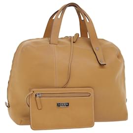 Loewe-LOEWE Hand Bag Leather Beige Auth ep1652-Beige