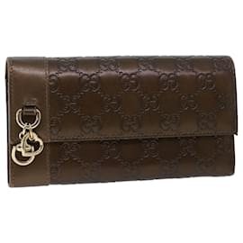 Gucci-GUCCI GG Canvas Guccissima Long Wallet Brown 274430 Auth ep1661-Brown