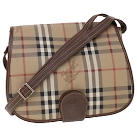 Autre Marque-Burberrys Nova Check Shoulder Bag PVC Leather Beige Brown Auth 53779-Brown,Beige