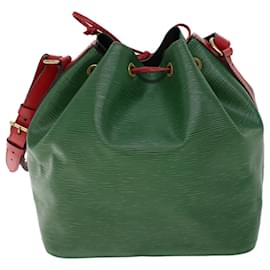 Louis Vuitton-LOUIS VUITTON Epi Petit Noe Shoulder Bag Green Red M44147 LV Auth 53606-Red,Green