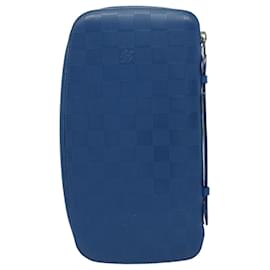 Louis Vuitton-LOUIS VUITTON Damier Infini Organizador Bolsa Clutch Atholl Azul M30653 Auth ki3459-Azul