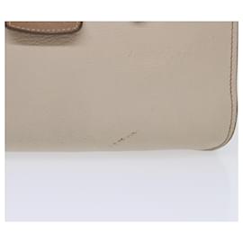 Miu Miu-Miu Miu Madras Hand Bag Leather 2way Beige Auth yb350-Beige