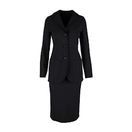 Prada-Conjunto de chaqueta larga y falda de Prada-Negro