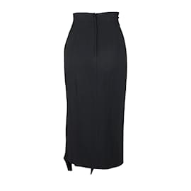 Dior-Christian Dior Pleated Hem Skirt-Black