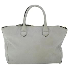 Burberry-BURBERRY Tote Bag Leather Gray White Auth ac2169-White,Grey