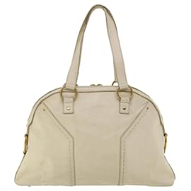 Yves Saint Laurent-SAINT LAURENT Borsa a spalla Muse Pelle Bianco Auth am3205-Bianco